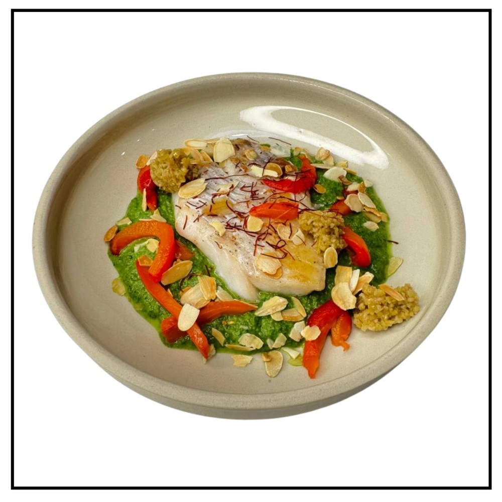 Стейк окуня з оливковим тапенадом 