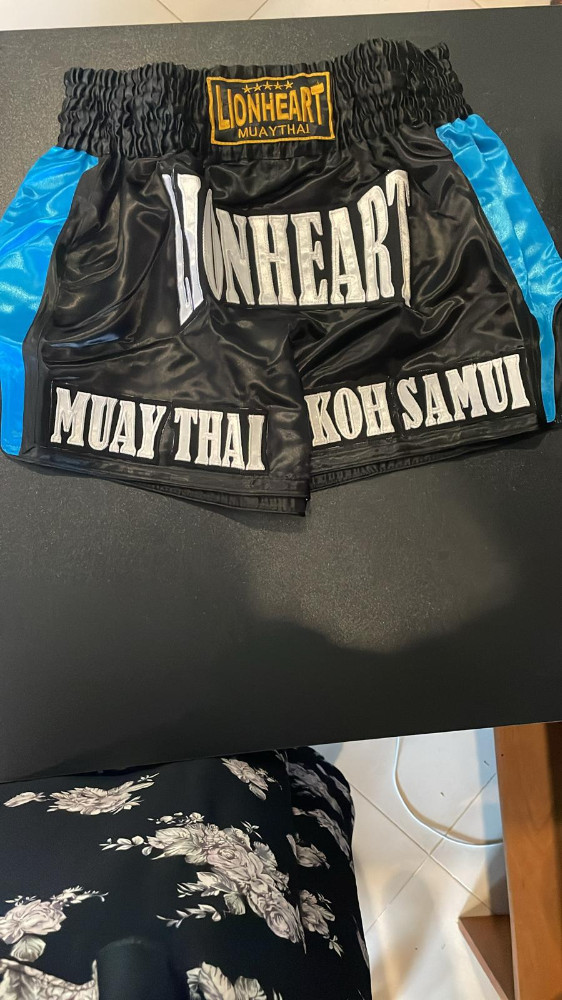 Muay Thai Shorts Black & Blue L MTS015