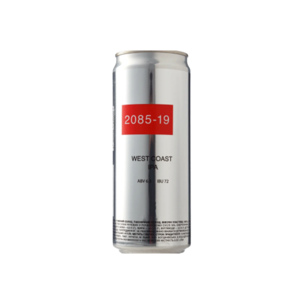 Пиво 2085-19 West Coast IPA ABV 6% IBU 72, 0.33, шт