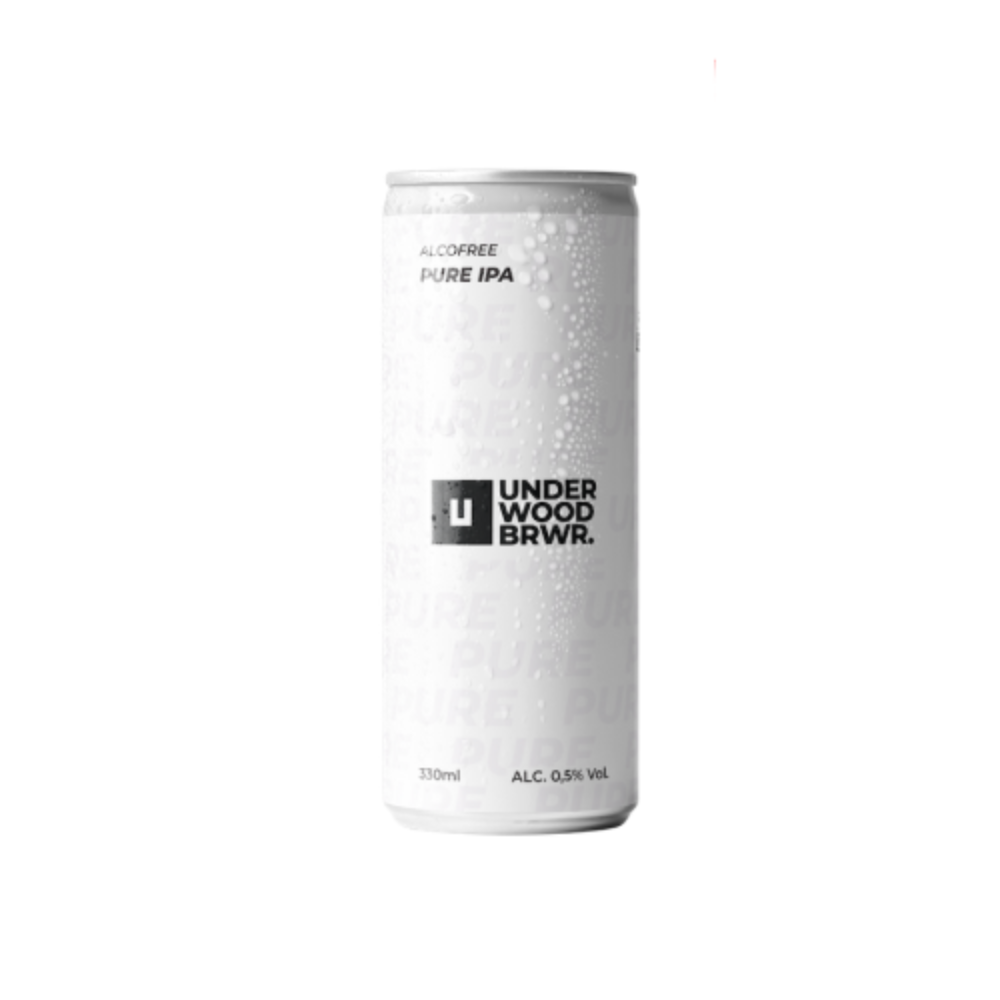Пиво Underwood Pure IPA, Б\А, ABV 0.5%, 0.33, шт