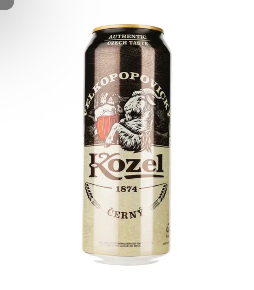 Пиво Velkopopovicky Kozel темне 3.7% 0.5 л (ж/б)