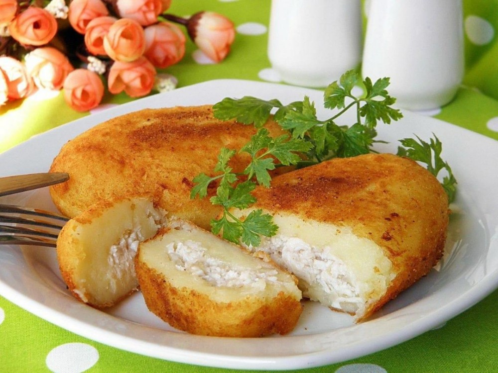 Картопляні зрази з куркою