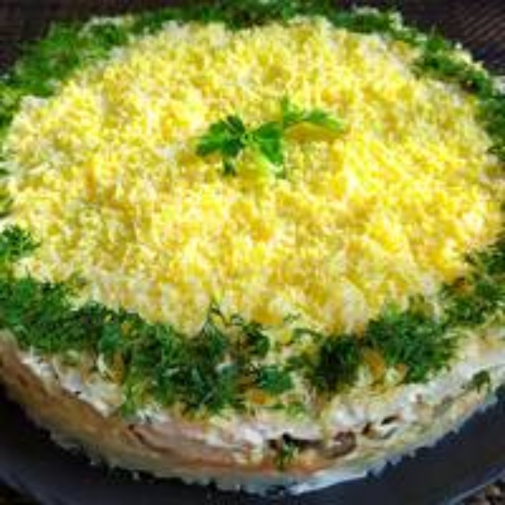 Курка з грибами