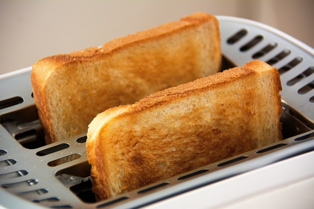 A side of toast with butter