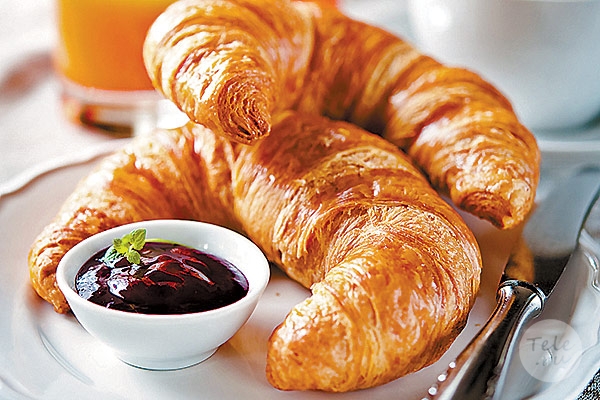 Croissant with chocolate