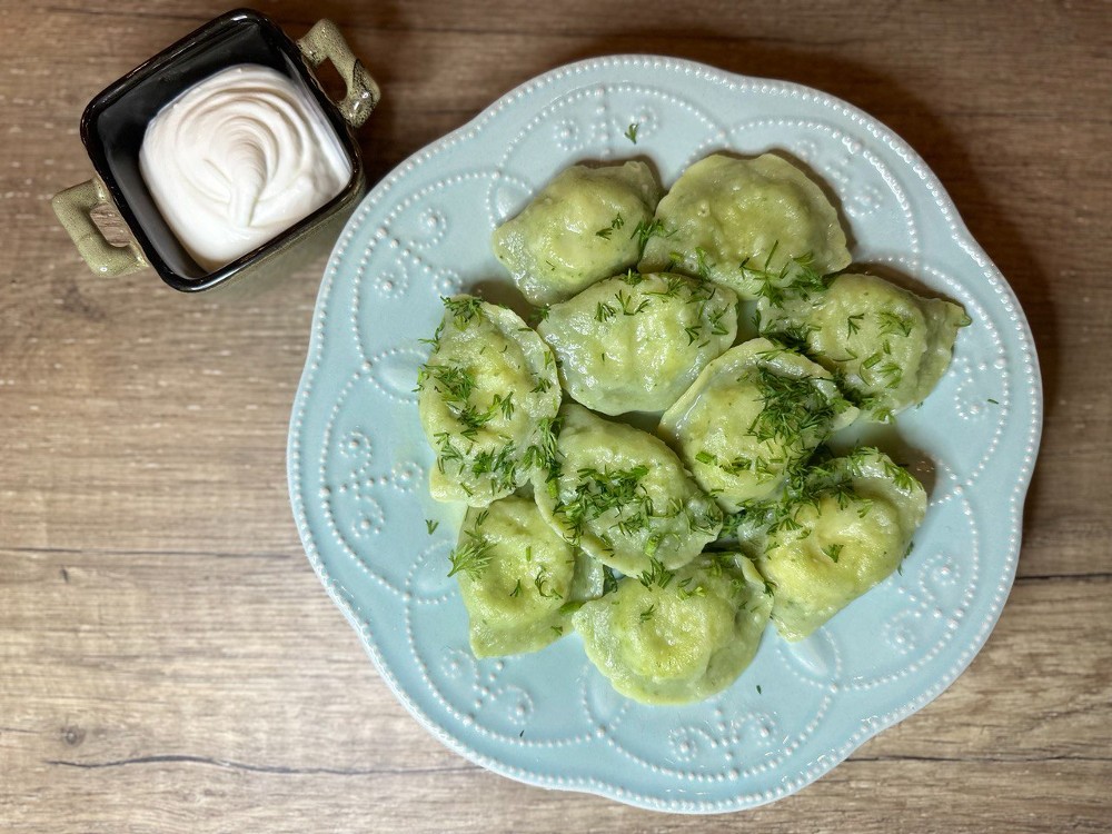 Вареники шпинатні з сулугуні та картоплею|Dumplings with spinach,suluguni,potatoes