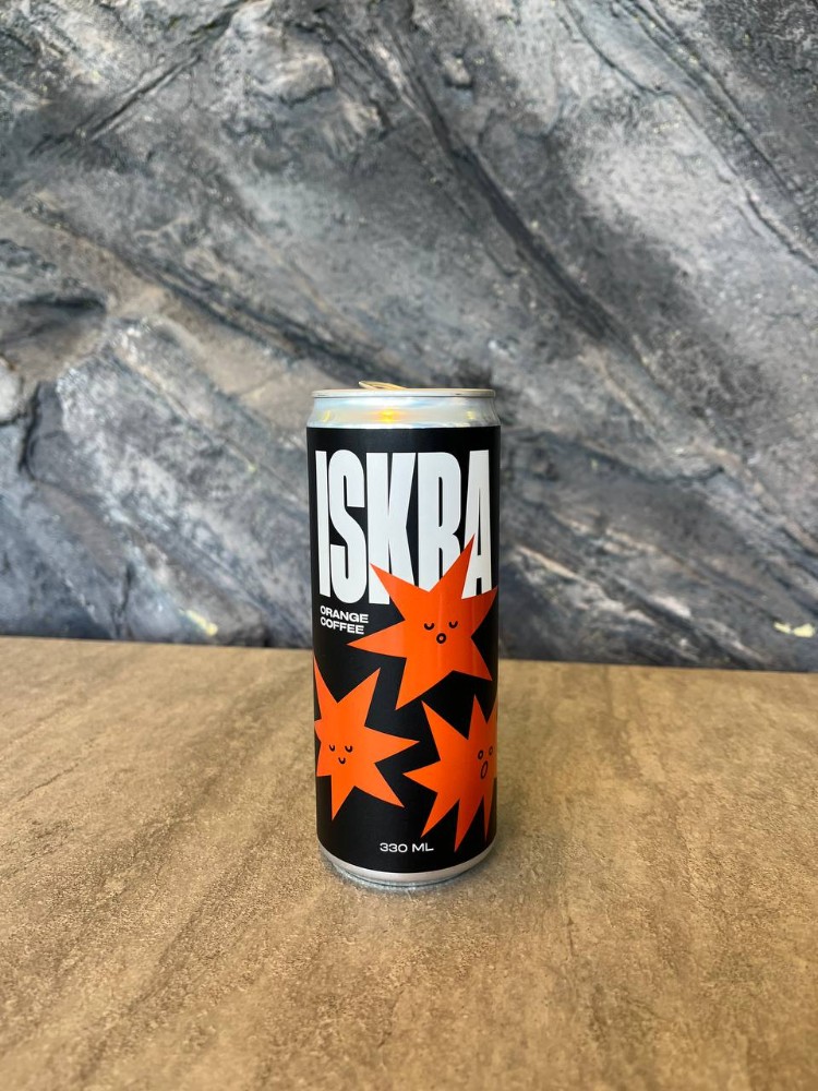 Кавовий напій "ISKRA" зі смаком апельсинового соку (сильногазований)