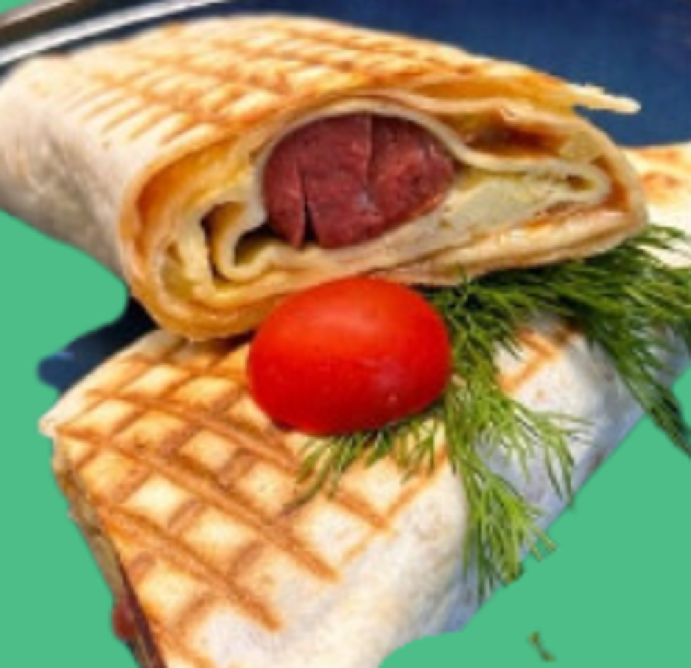 РОЛ БРАЙТОН З МИСЛИВСЬКОЮ КОВБАСКОЮ ТА омлетом з двох фермерських яєць_доставка