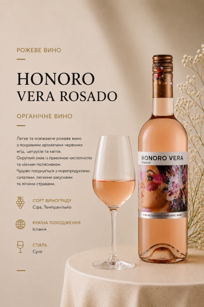Вино рожеве столове HONORO VERA ROSE, BODEGAS JUAN GIL 