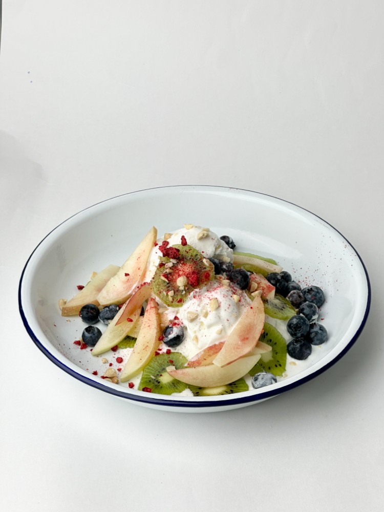 Ice cream with seasonal berries