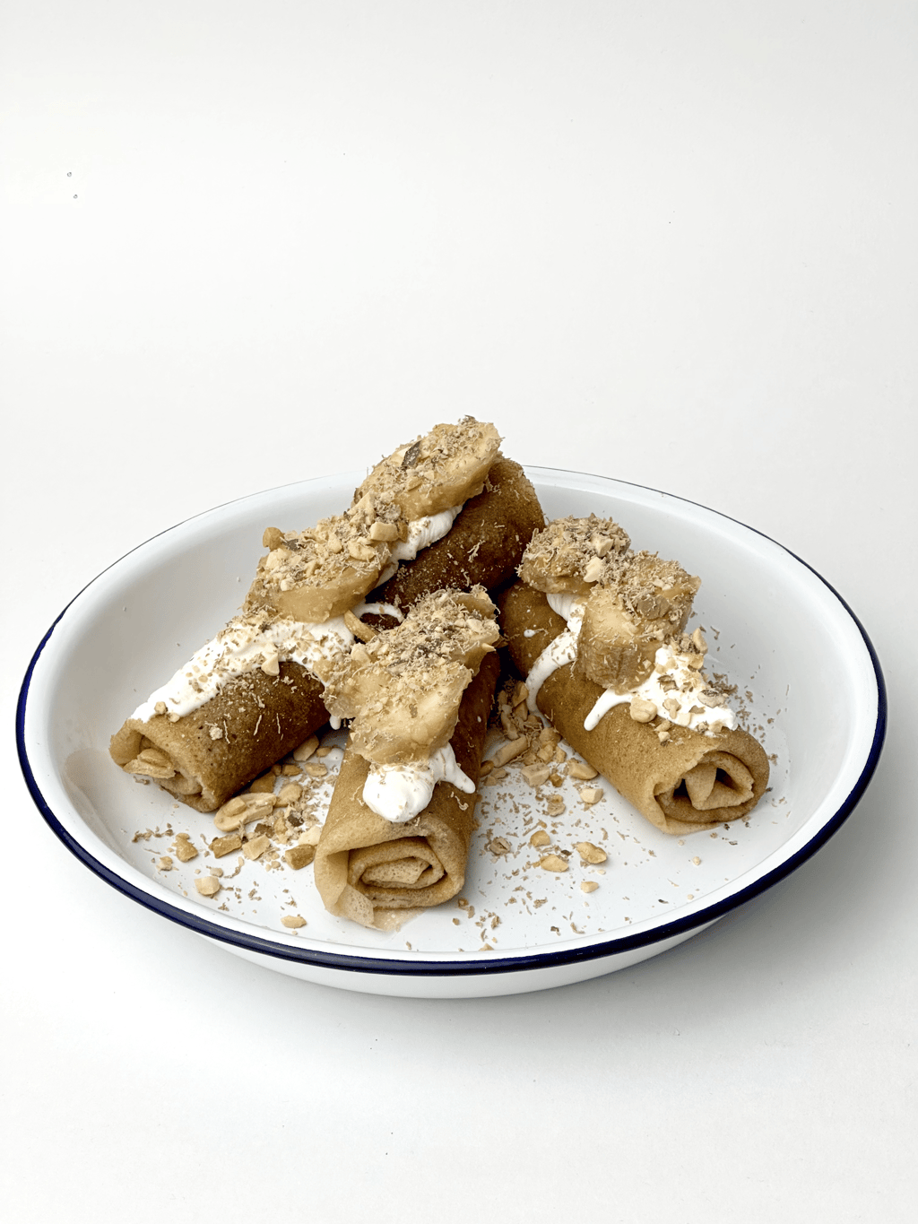 Crepes with banana and chocolate