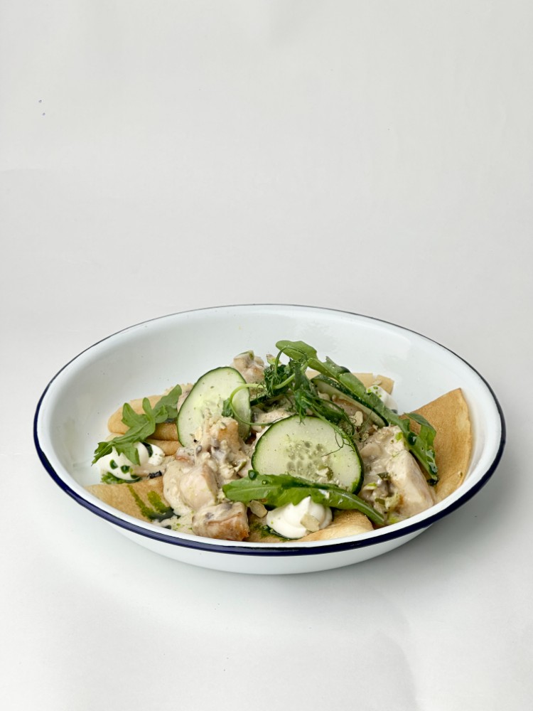 Crepes with chicken and mushrooms 