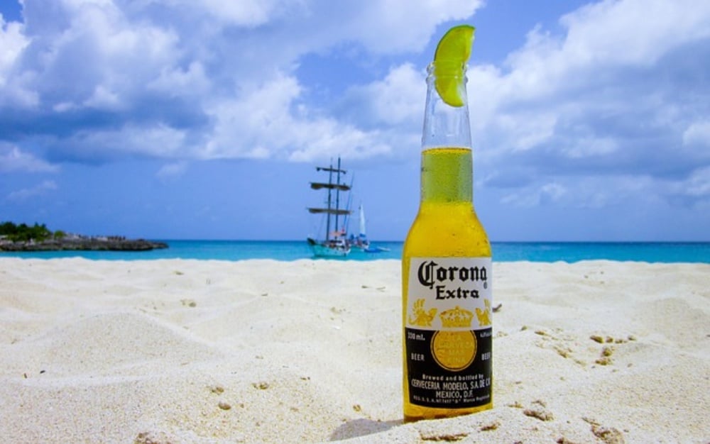 Corona beer with lemon