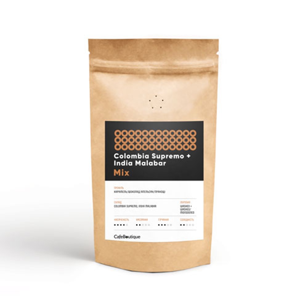 Espresso Mix Colombia + India Malabar 250г