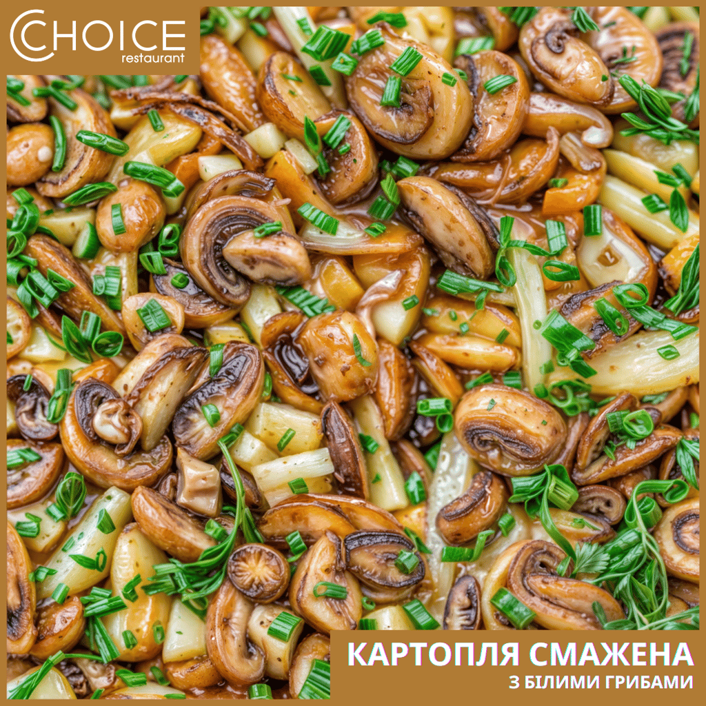 КАРТОПЛЯ СМАЖЕНА З ГРИБАМИ, 250г