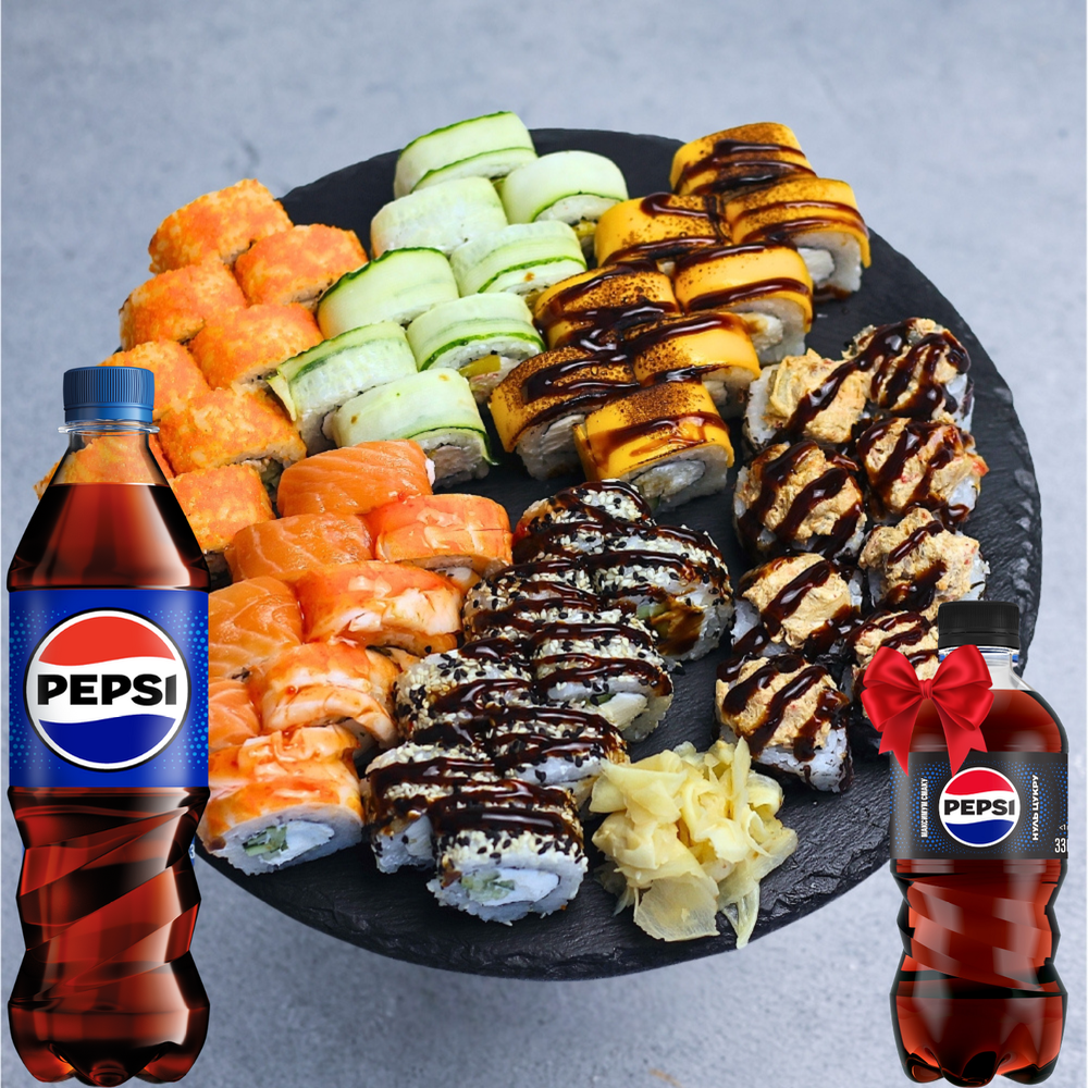 Комбо: Сет Мега на компанію (1400г) + PEPSI 0,5 та 0,33