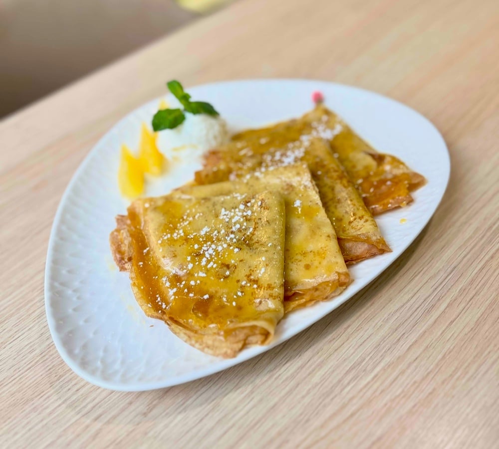 Млинці з апельсиновим соусом та морозивом, 300г