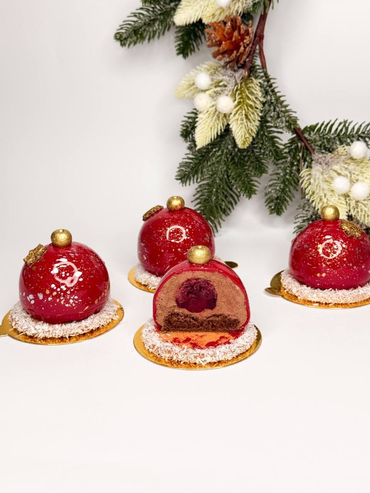 NEW✨Набір Мусове тістечко "Новорічна кулька" 4шт