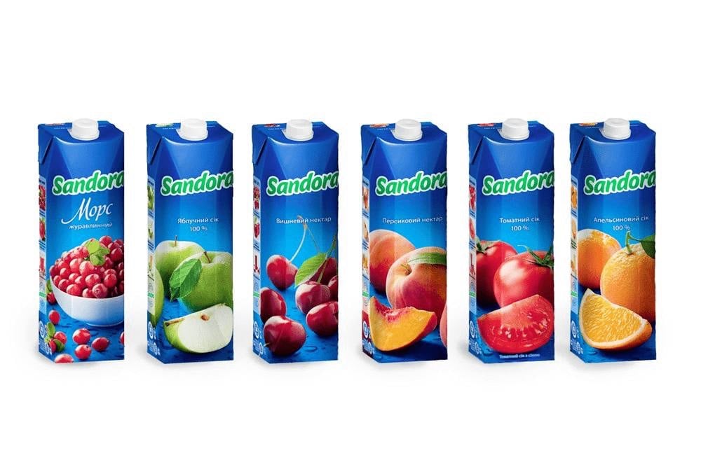 Сік Sandora в асортименті