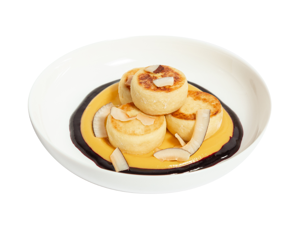 Сирники з манго - кокосовим кремом