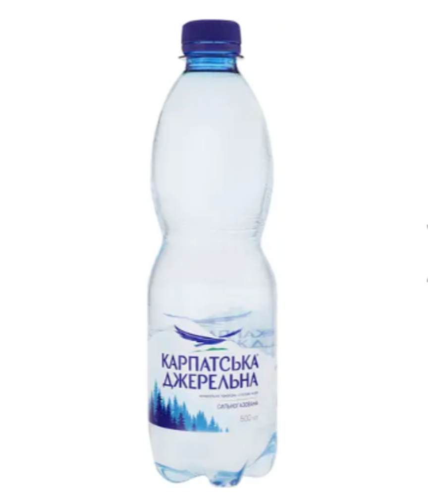 Карпатська джерельна сильногазована вода 0.5 л пет