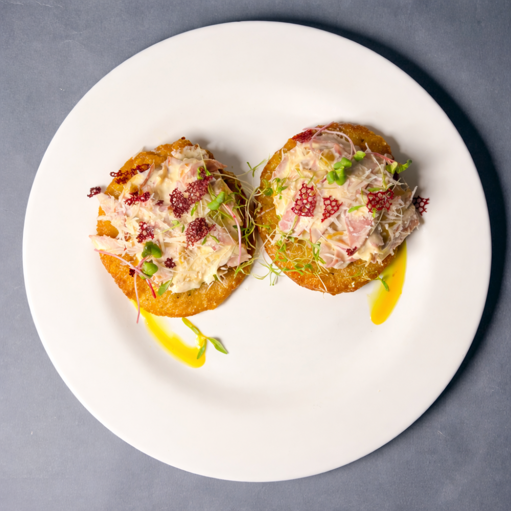 Деруни з шинкою та сиром