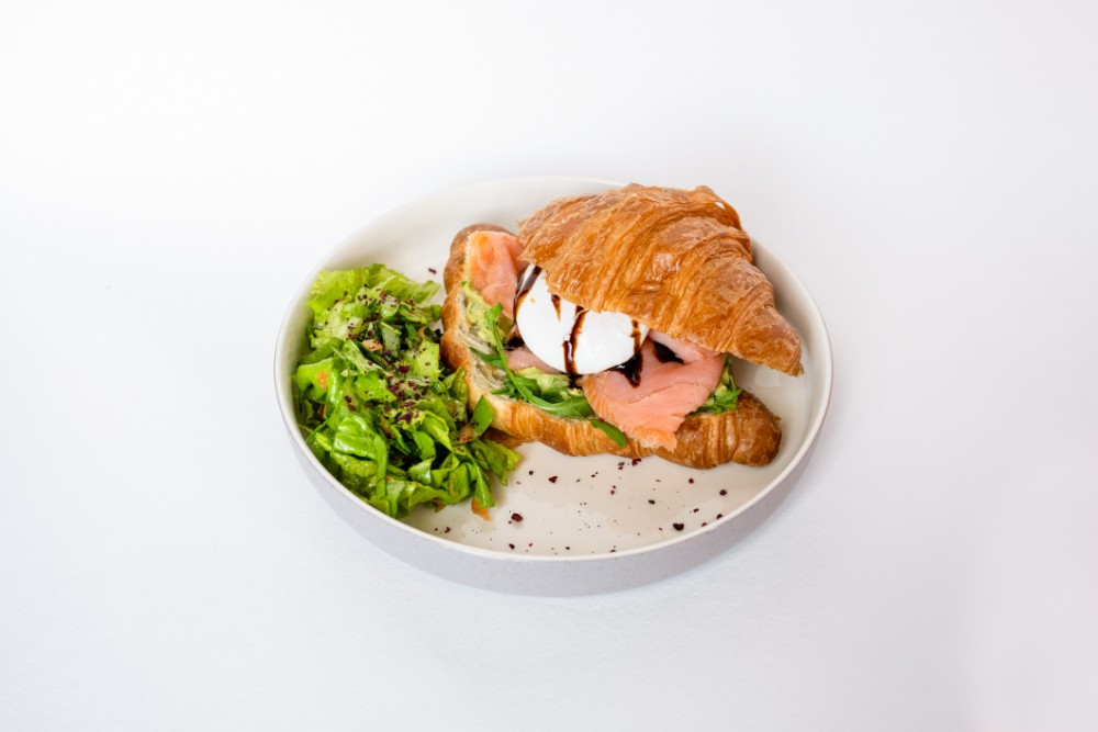 Croissant with salmon