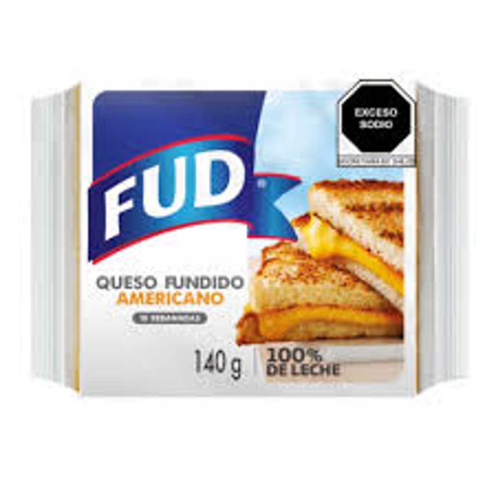 Queso Amarillo Fundido En Rebanadas, Fud 180G