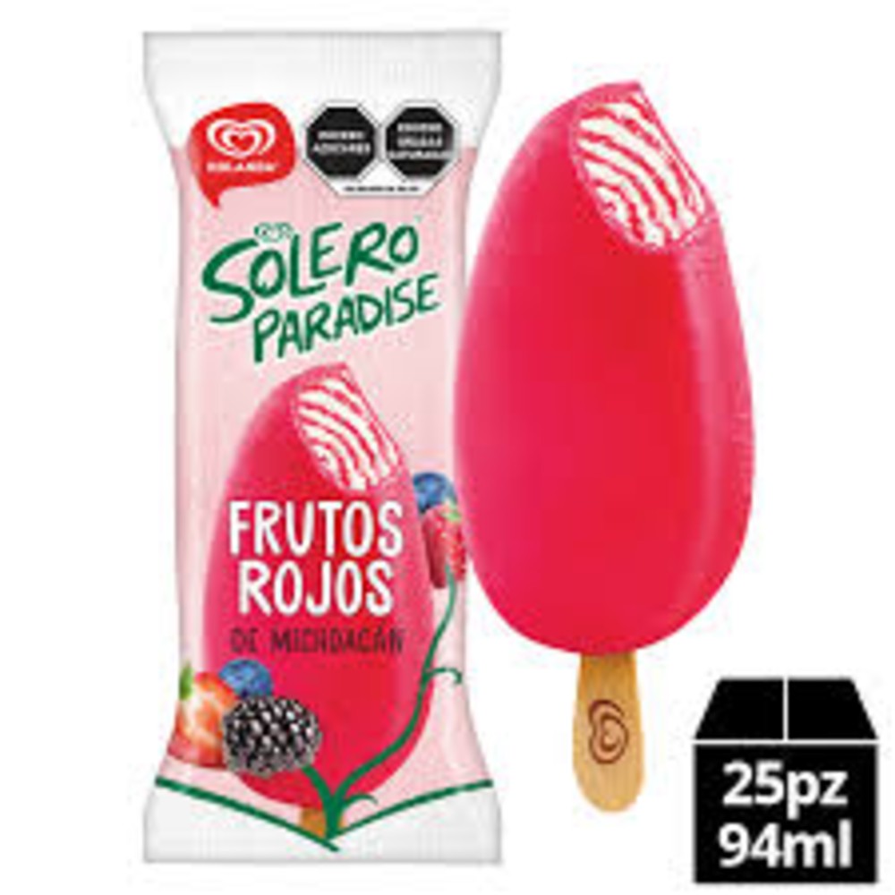 Paleta Solero Paradise frutos rojos Holanda 70,8g