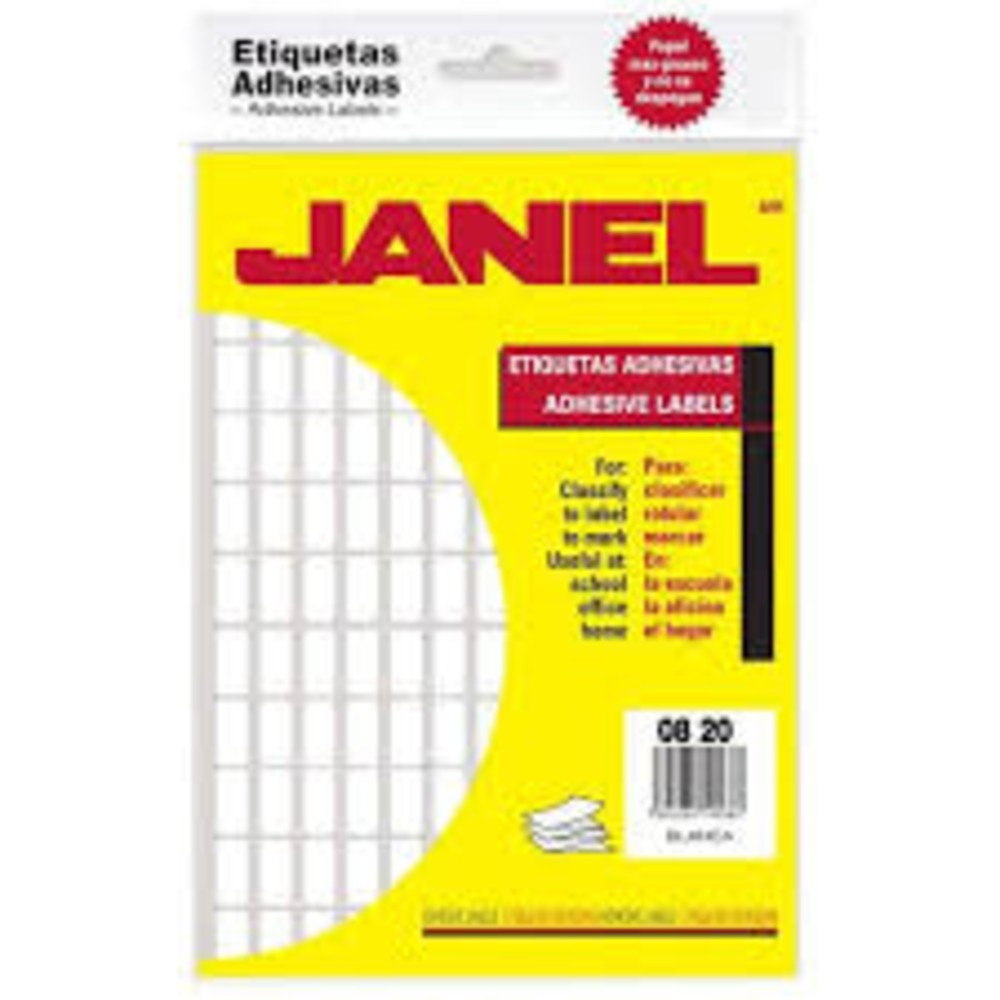 Etiquetas blancas 8mm X 20mm
