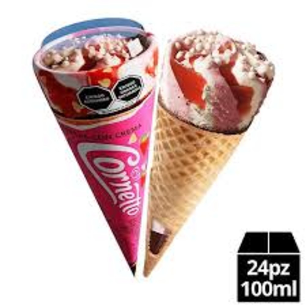 Cornetto fresas con crema