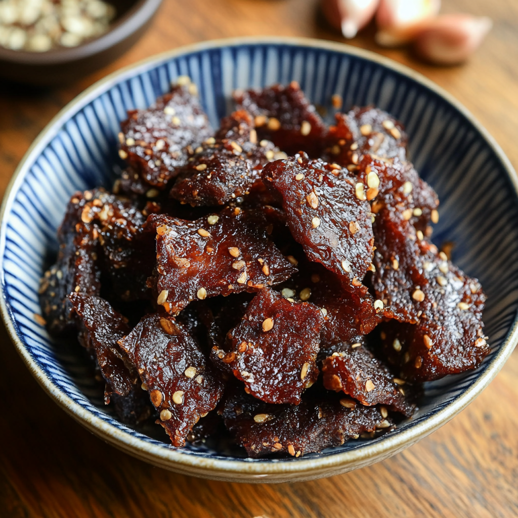 Jerky chicken with garlic