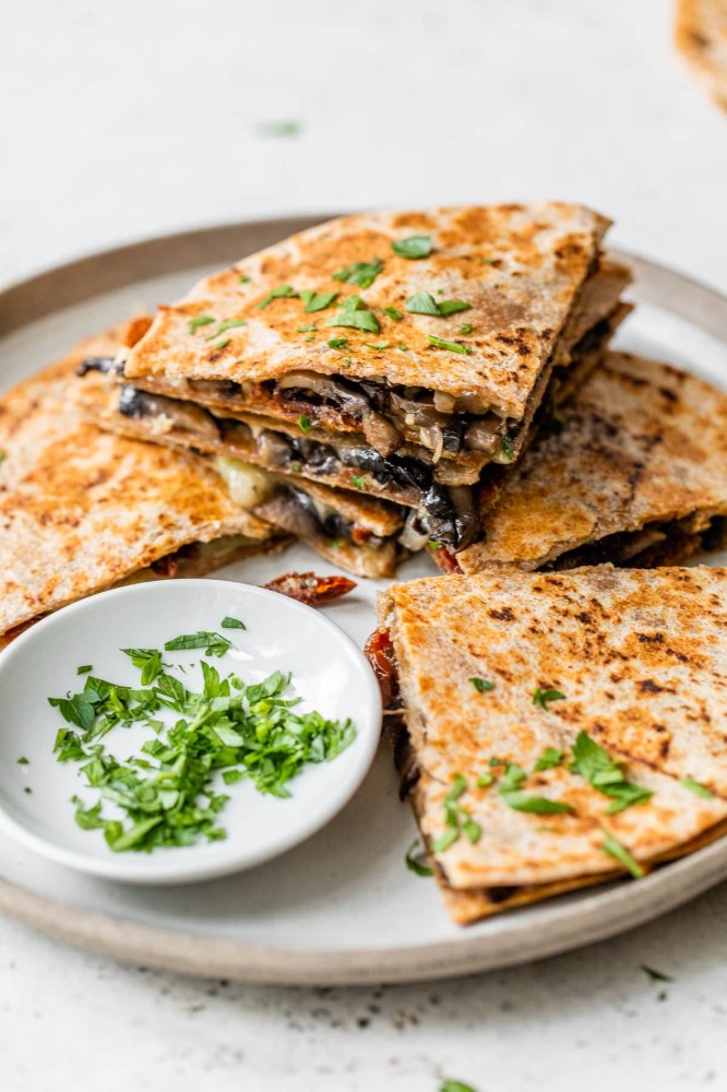 mushroom quesadilla