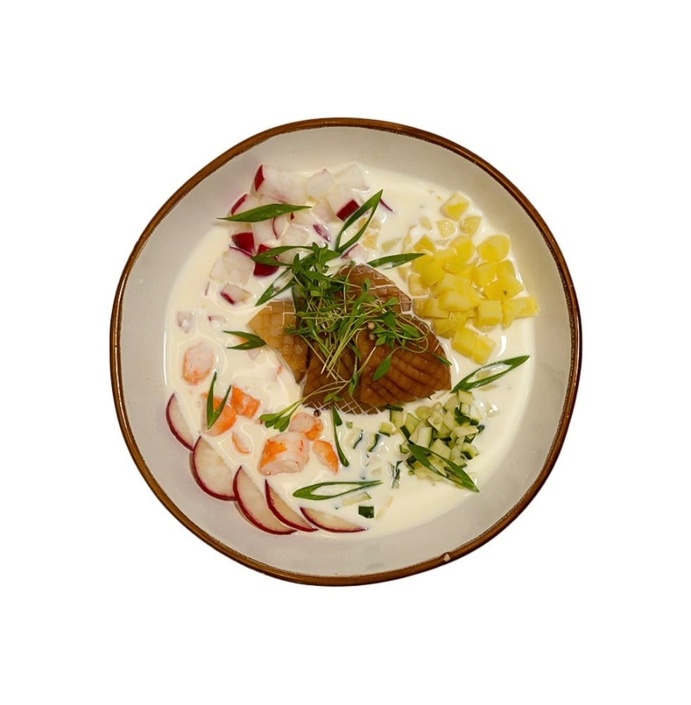 Окрошка з морепродуктами