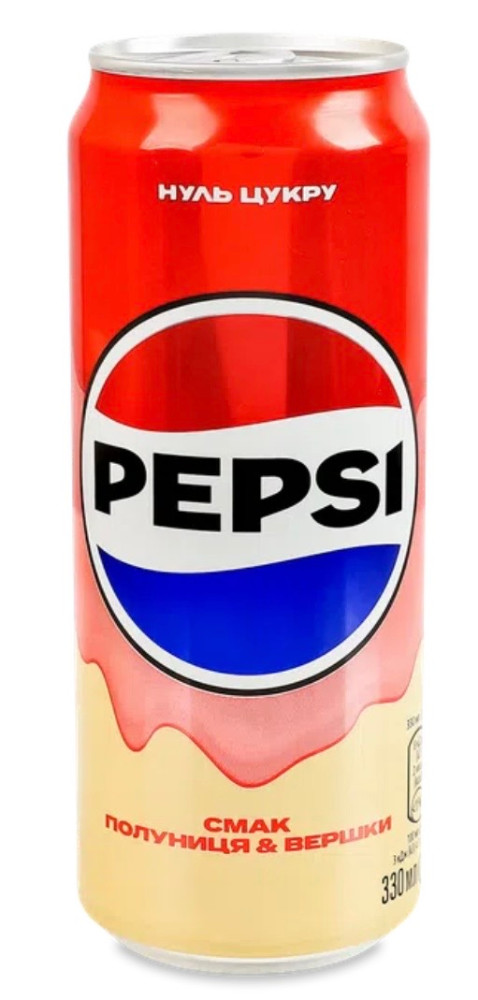 Pepsi полуниця та вершки, 330 мл, з/б