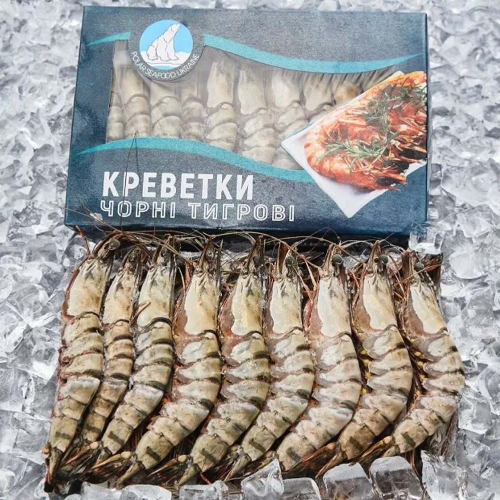 Чорна тигрова креветка з/г розмір 16/20