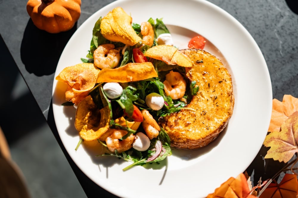 Гарбузовий салат з креветками, порц.