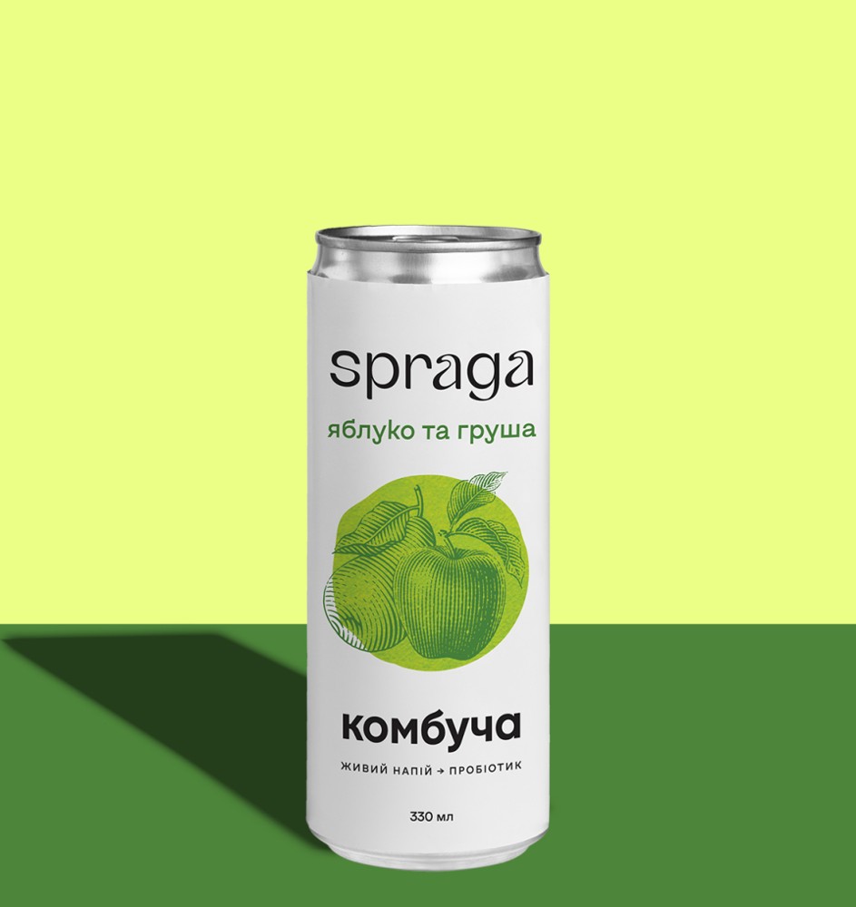 Напій камбуча SPRAGA яблуко та груша 0.330