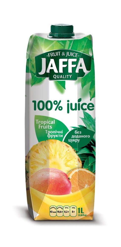Склянка соку Jaffa Мультіфруктовій (Тропічні фрукти) 250мл