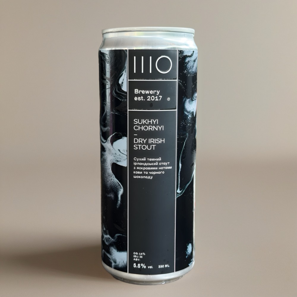 Пиво ШО Сухий Чорний Dry Stout 0.33