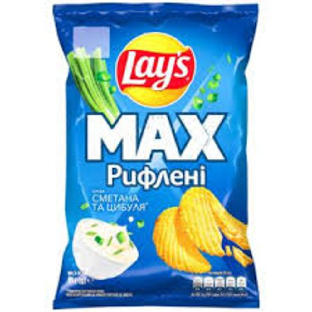 Чипси LAY'S рифлені сметана-зелень  120г