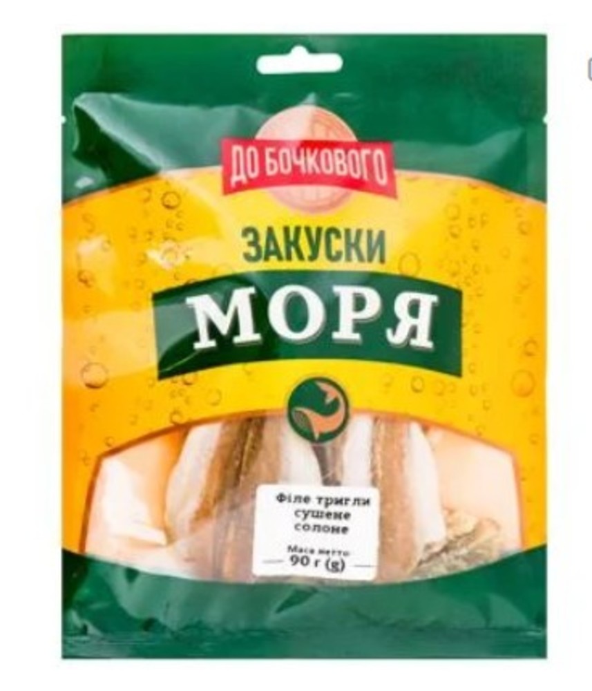 ЗАКУСКИ МОРЯ сушене філе кальмара 90г