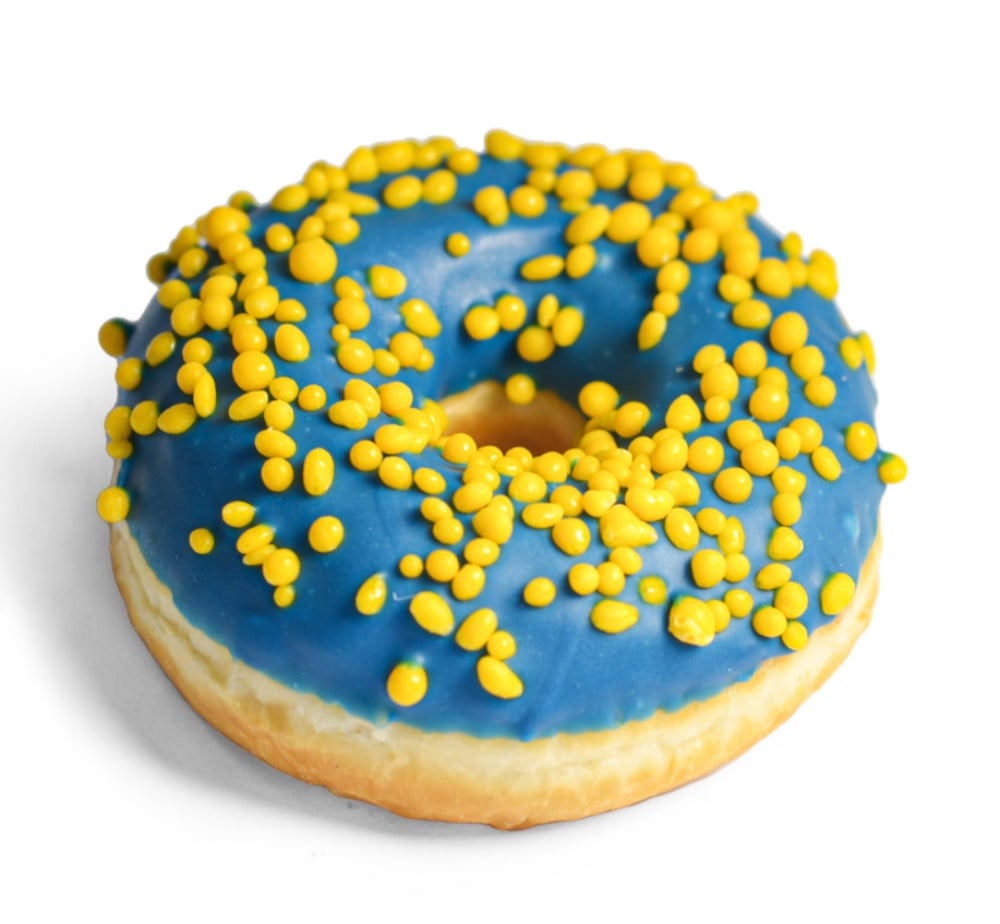Пончик Blue Yellow з ванільною начинкою