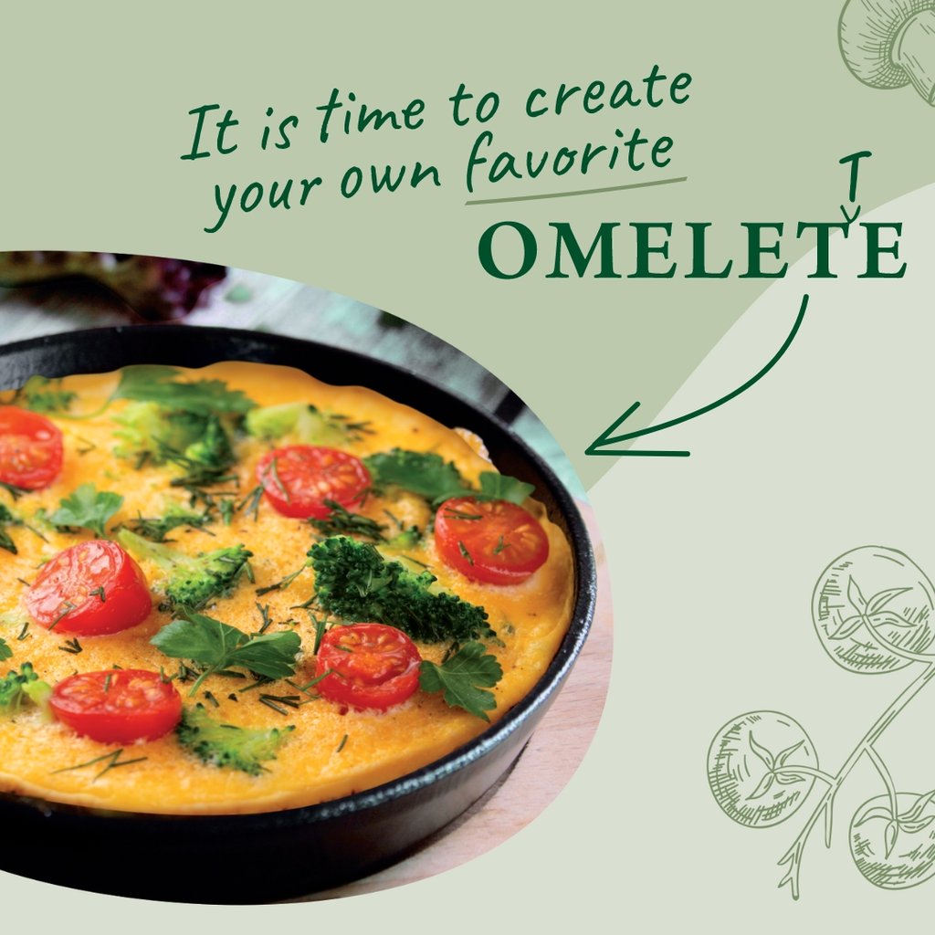 Pan omelette 3eggs (customize)