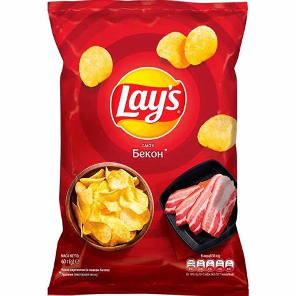чіпси Lays бекон 60гр