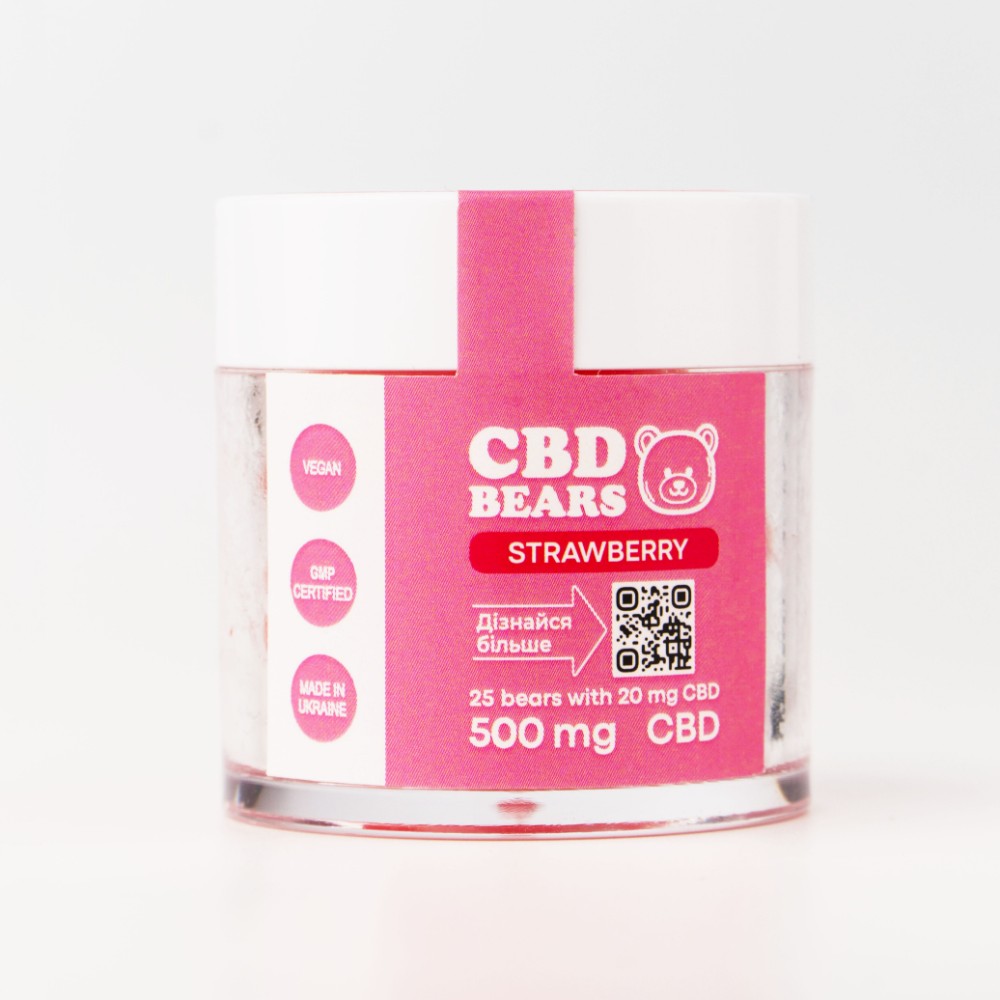 Баночка 25 шт CBD Bears Strawberry