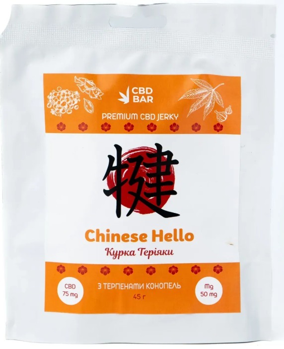 КБД джерки "Chinese Hello" курячі 75мг CBD, 50мг Mg