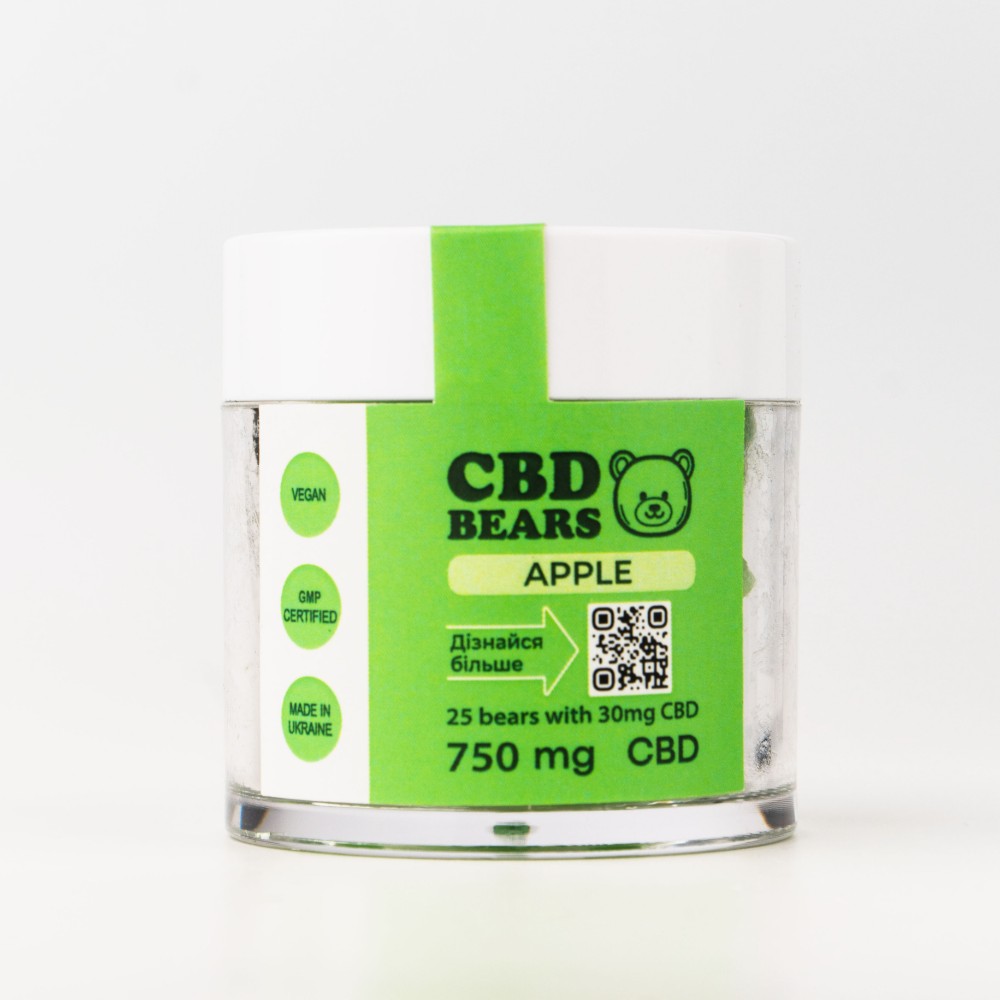 Баночка 25 шт CBD Bears Apple Full Spectrum
