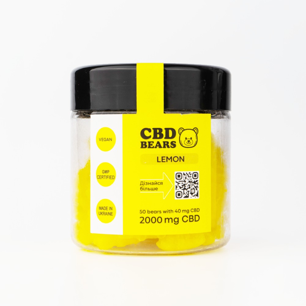 Банка 50 шт CBD Bears Lemon + Mg