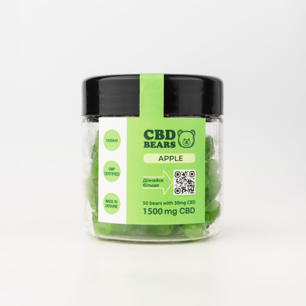Банка 50 шт CBD Bears Apple Full Spectrum